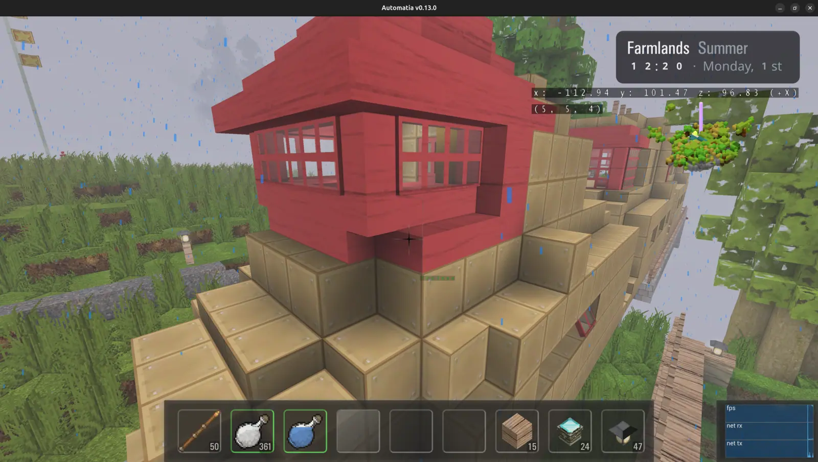 Automatia screenshot: Weighted OIT for transparent blocks