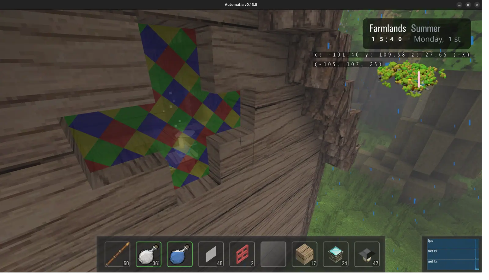 Automatia screenshot: Weighted OIT for transparent blocks