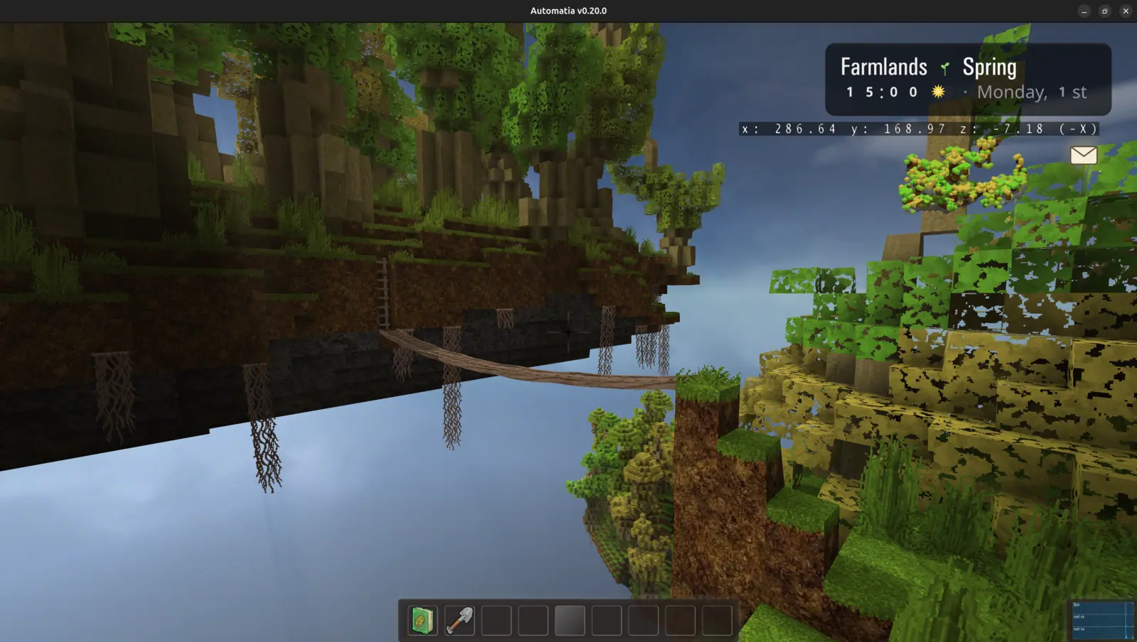 Automatia screenshot: Hanging wooden bridges