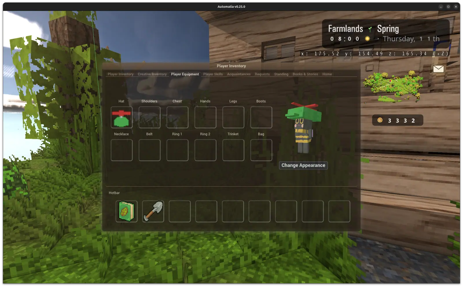 Automatia screenshot: Attachments and cosmetics