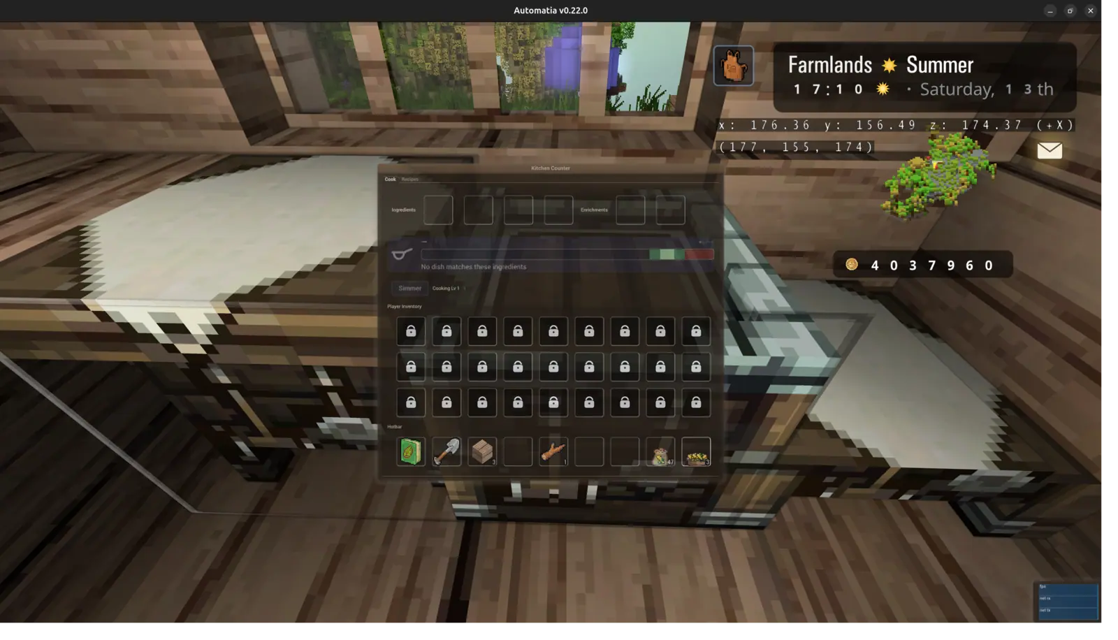 Automatia screenshot: New kitchen counter & chopping board