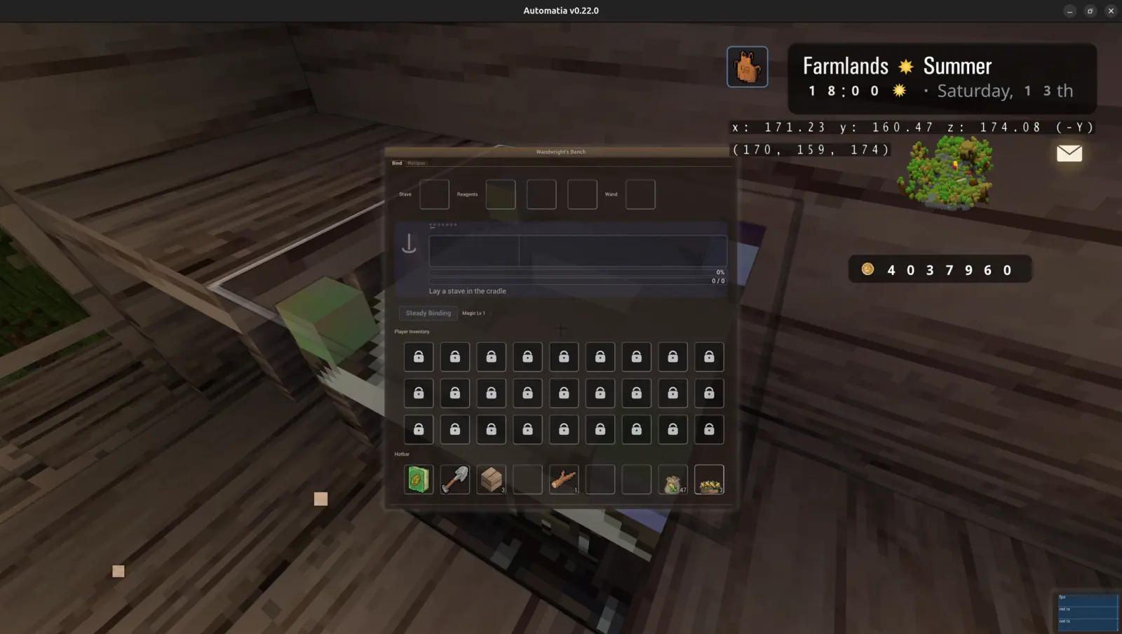 Automatia screenshot: New wand wright