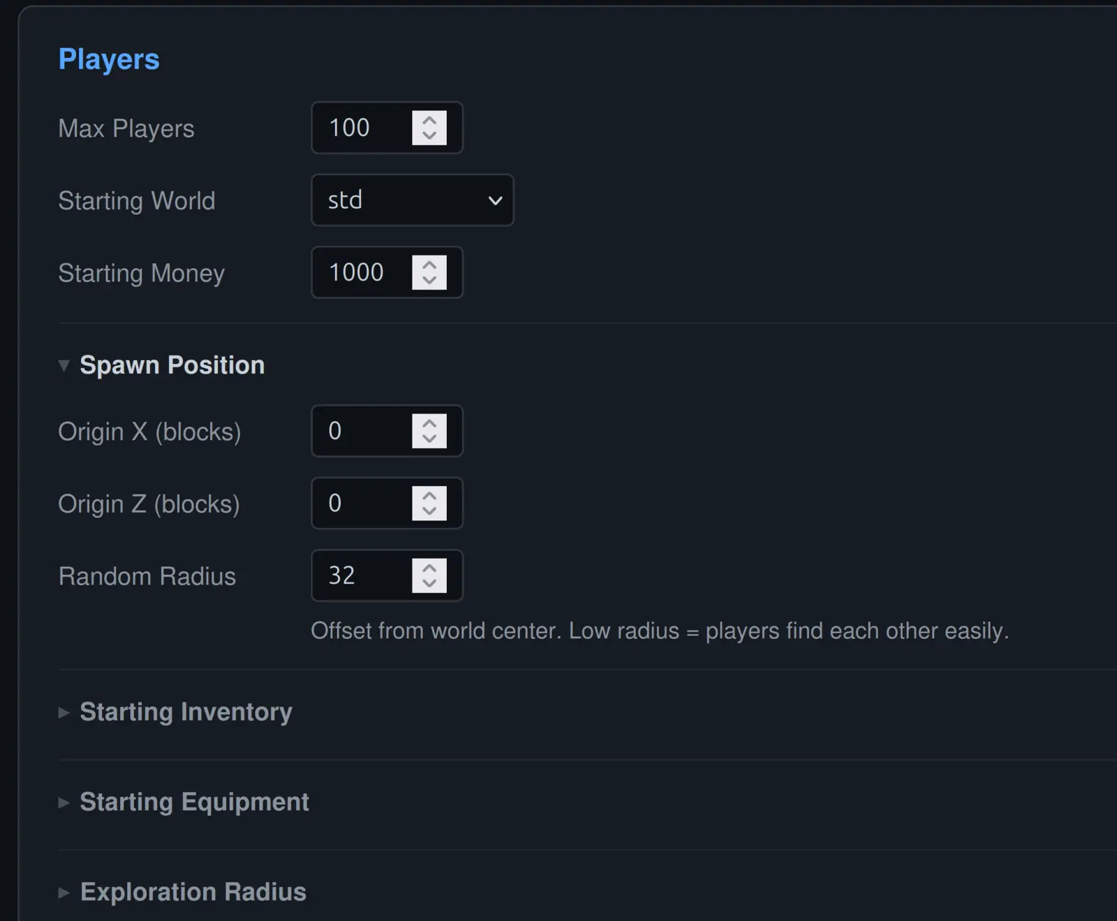 Automatia screenshot: Server settings and backups