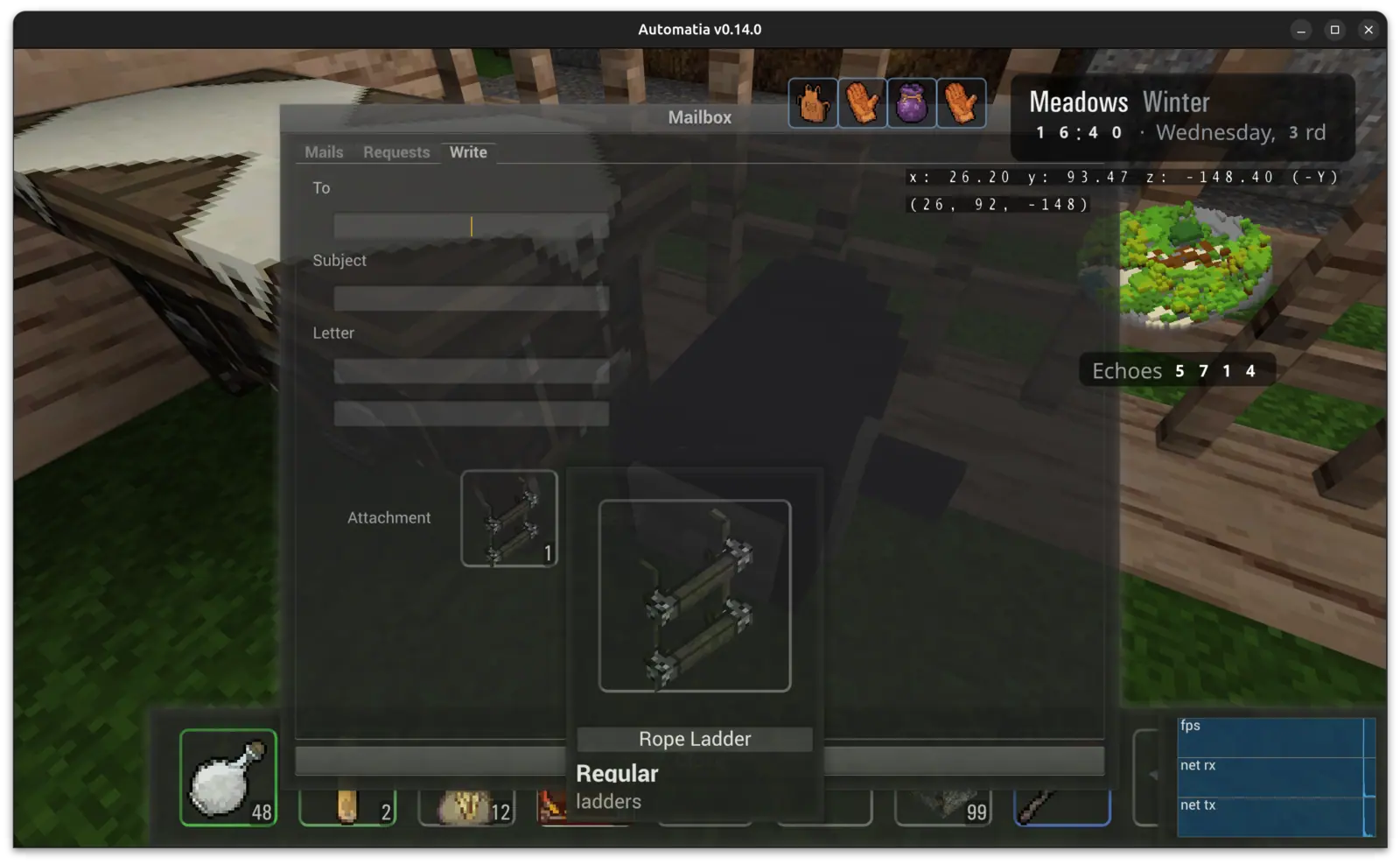 Automatia screenshot: Mailbox and letters