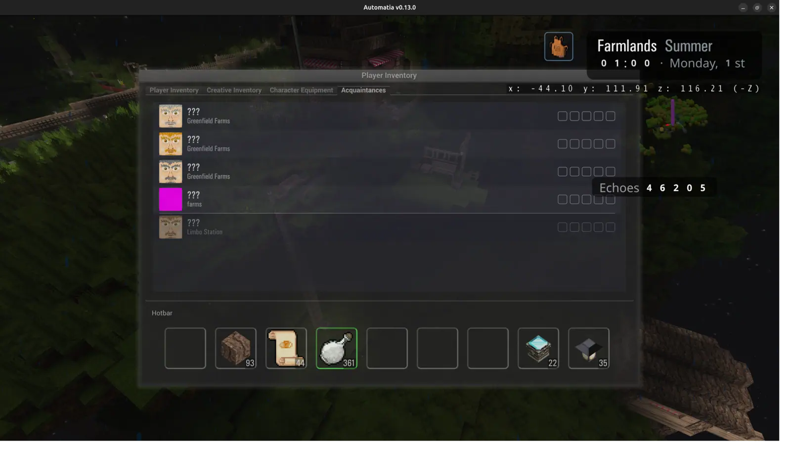 Automatia screenshot: Acquaintances, mailbox and requests
